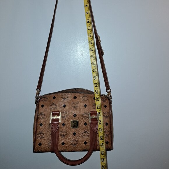 Mcm small boston bag monogram leather handbag pirse - Picture 1 of 6